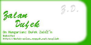 zalan dufek business card